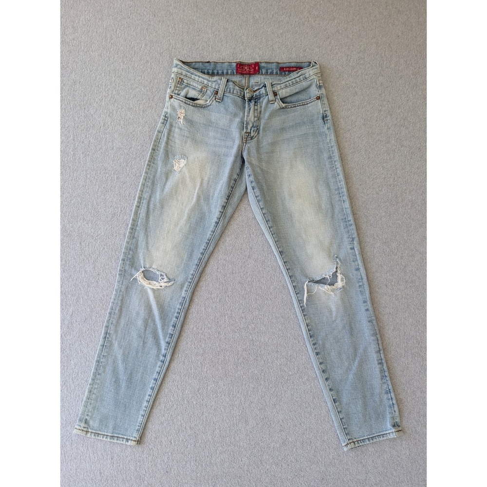 Lucky Brand Sienna Cigarette Jeans 2/26 Light Wash Distressed Slim Straight Leg